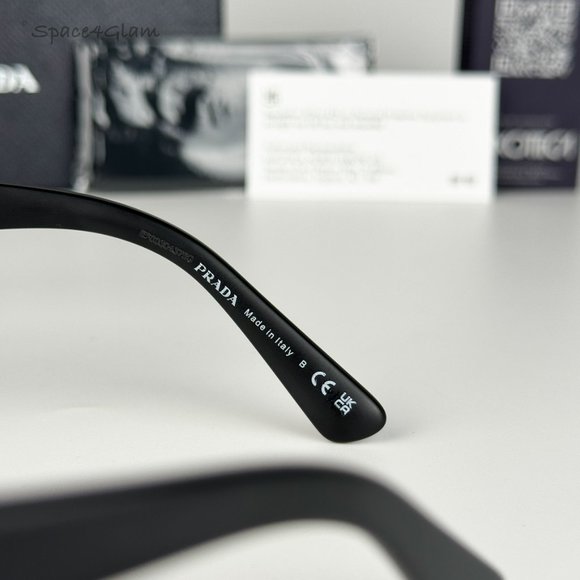 NEW Prada PRA09V 12P1O1 Matte Black Square Unisex Eyeglasses VPR A09 - Picture 10 of 11